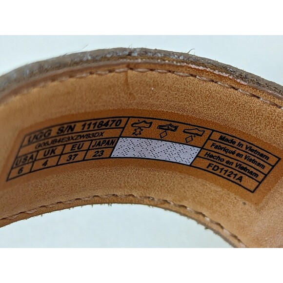 UGG Rynell Leopard Flat Sandals Womens 6M Black Leopard Ankle Strap Shoes NWB - Picture 8 of 13